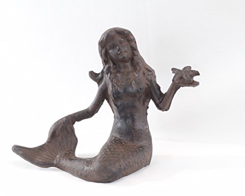 Iron Sitting Mermaid Holding Starfish