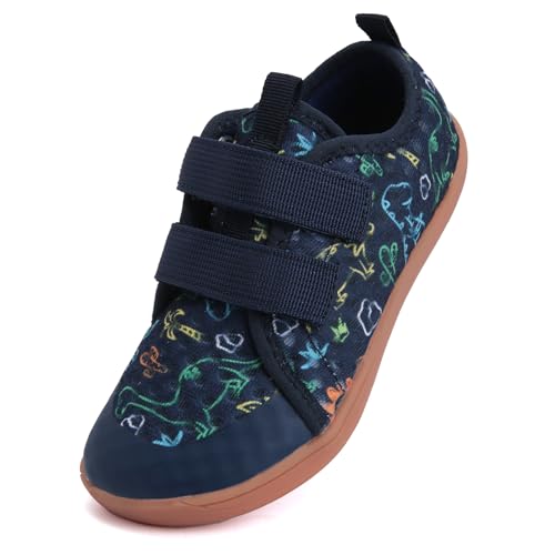 IceUnicorn Barfußschuhe Kinder Breite Barfussschuhe Jungen Mädchen Minimalistische Aquaschuhe Traillaufschuhe Atmungsaktiv Strandschuhe(Marine, 30EU Weit)