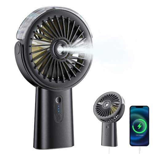 Ventilador de Mano Portátil con Nebulizador,Recargable Ventiladores Bateria