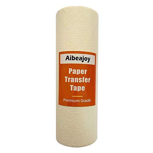 Aibeajoy 12 inch x 108 feet Paper Transfer Tape Masking Tape 3D Printing Tape,Medium to high Viscosity. Great for Decals, Signs, Wall Words and More.