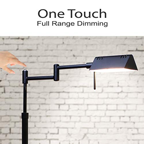O’bright Dimmable Led Pharmacy Floor Lamp, 12W Led, Full Range Dimming, 360 Degree Swing Arms, Adjustable Heights, Standing Lamp For Reading, Sewing, And Craft, Etl Listed (Black) #TOP2