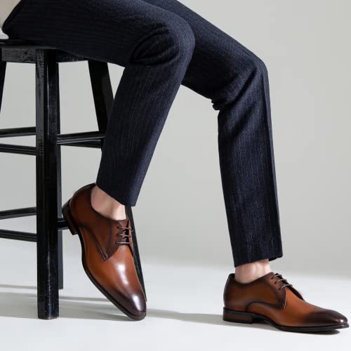 Image of Jousen Men's Dress Shoes Leather Wingtip Formal Business Oxford Shoes Brogue Retro Derby Dress Shoes for Men