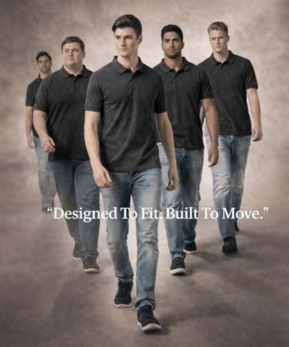 Image of AWG ALL WEATHER GEAR Men's Cotton Blend Polo T-Shirt | Plain Regular Fit | Soft Breathable Fabric | Casual & Formal Wear | Half Sleeve | Collared T-Shirt | Mens Tshirts | Tees for Man