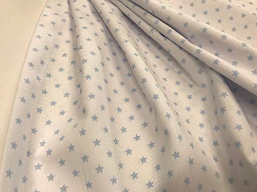 Tela de piqué, tela de canutillo ESTRELLAS AZUL CELESTE Cover