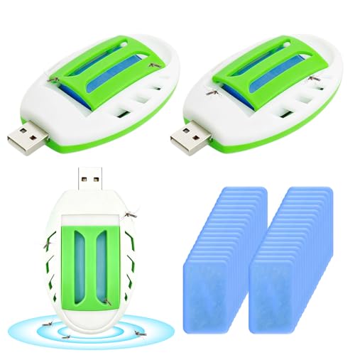 3 repelentes de mosquitos USB enchufables, matamosquitos USB portátil con 120 tabletas repelentes, repelente de insectos para interiores, exteriores, senderismo, verano, hogar, viajes, verde