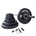 Body-Solid (OSB455) Cast Iron Olympic Weight Plate Set, Free Weights Dumbbell Plates with 2 Inch Standard Hole for All Olympic Barbell Types, 455 lb Total Weight Sets, Black