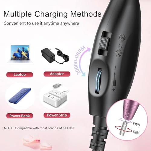 Cable cargador universal para taladro de uñas eléctrico miniatura 2