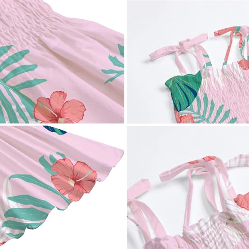 Image of SANGTREE Girls' Women's Summer Sundress Casual Smocked Floral Beach Holiday Dress, 18 Month - XL