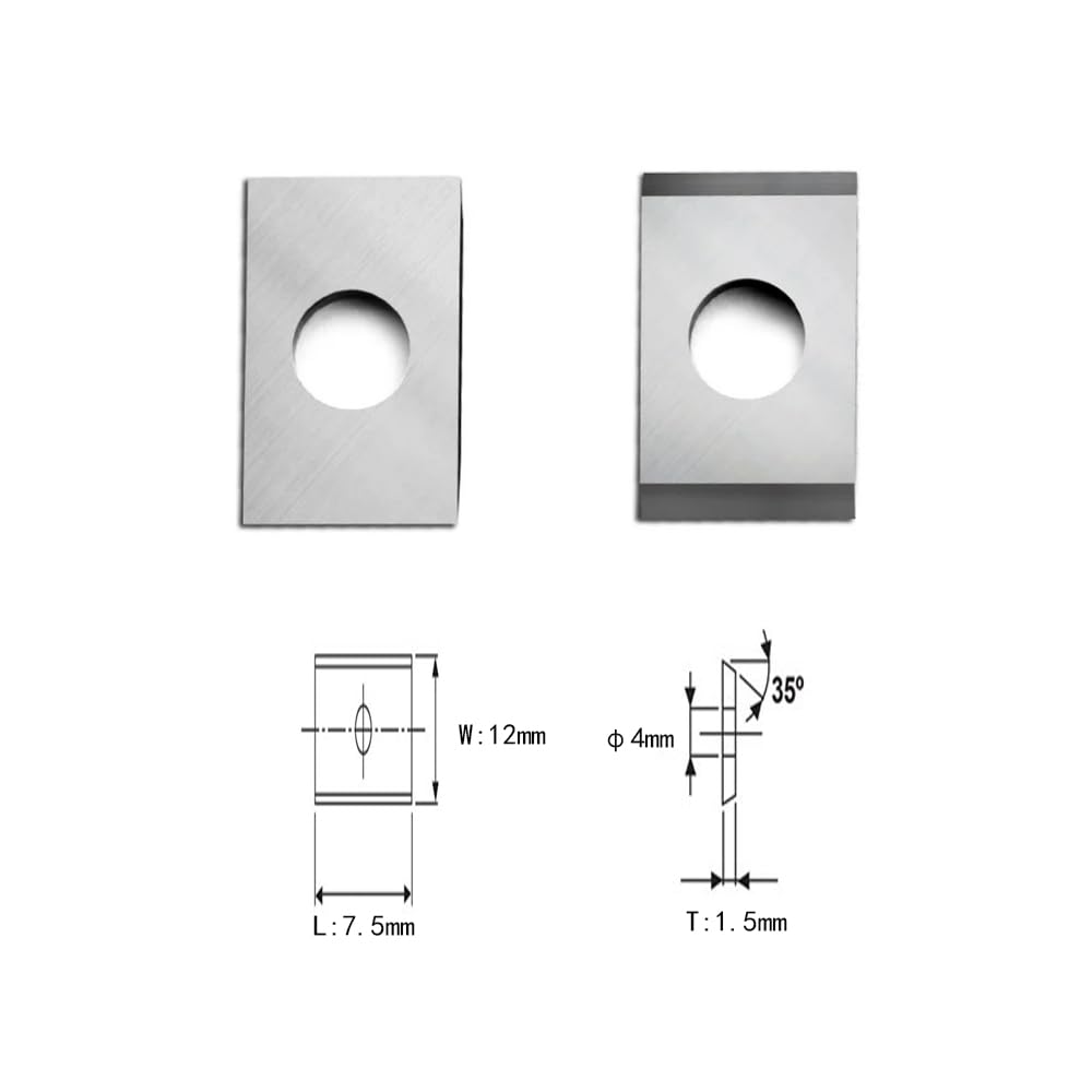 Indexable Rectangular Carbide Insert Grooving Knife 7.5x12x1.5mm-35° 2-edge for Trend Titman Router Cutters?LEUCO?Oertli Cutters 10 pieces