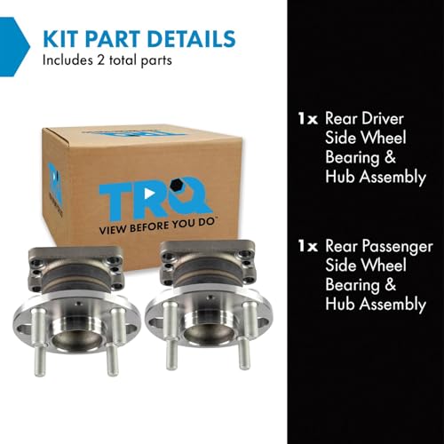 Image of TRQ Rear Left and Right Wheel Bearing and Hub Assembly Set 2 Piece Compatible with 2011-2014 Mazda 2