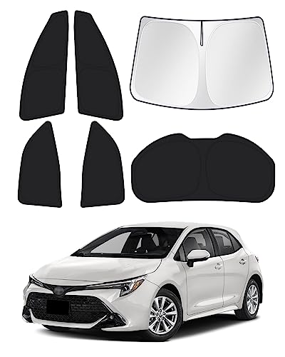 Image of Canvcle Window Shades for 2020-2026 Toyota Corolla Hatchback(NOT for Sedan) Accessories Windshield Sun Shade Side Rear Window Covers Sunshade Privacy Protection for Camping Keep Car Cool Black 6PCS