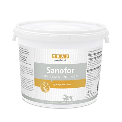 GRAU - das Original - Sanofor, Heilmoor zum Aufbau der Darmflora, für eine Vitale Darmschleimhaut und -Flora 1er Pack (1 x 5 kg), Ergänzungsfuttermittel für Hunde & Katzen
