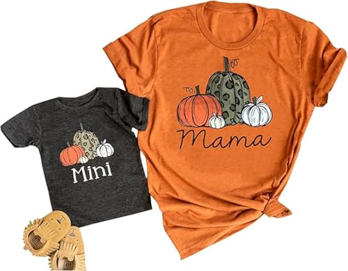 Mama and Mini Shirts Mommy and Me Matching Cute T-Shirts Mother and Daughter Son Gifts Tee