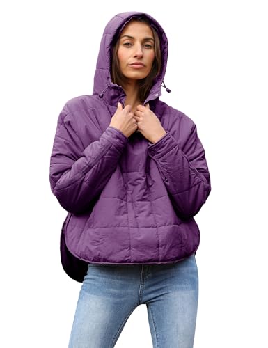 Yidarer Women's Lightweight Pullover Puffer Jacket Hooded Oversized Warm Quilted Padded Hoodies Coat