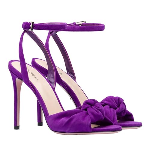 Women's Red Purple Black Knot High Heel Sandals