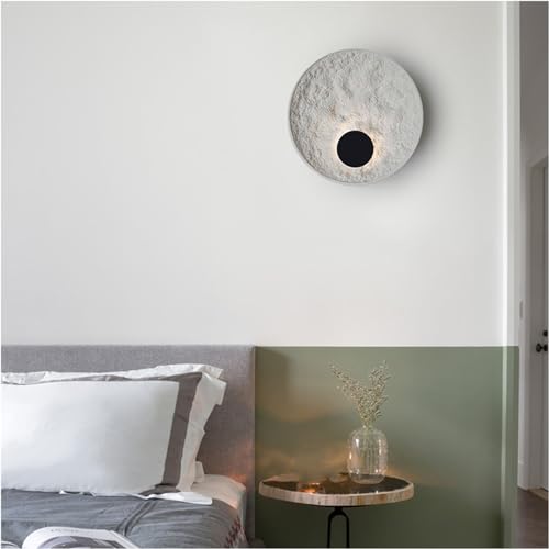 Aplique de Pared, lámpara LED de Noche, para Sala de Estar, Dormitorio, Mural artístico de Resina, Luces Lunares Decorativas para Interiores (tamaño: 50 cm, Color: Blanco)
