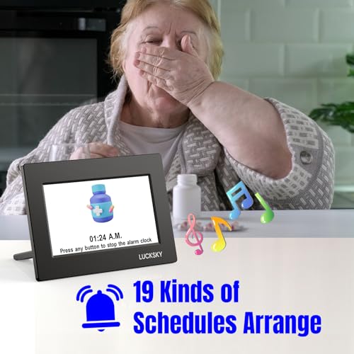 Lucksky DC007 Digital Clock Large Display - 19 Alarm Clocks And Medical Reminders, 3 Display Modes With Large Font Numbers, 10-Level Dimming Display, Designed For Elderly, Dementia thumb #5