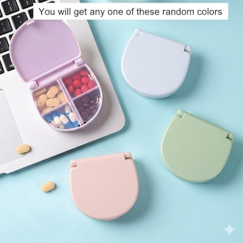 Image of Sumiko D Shape Pill Box | Portable Medicine Organizer I Pocket Pill Organiser for Travel & Gift (1, Multicolor)