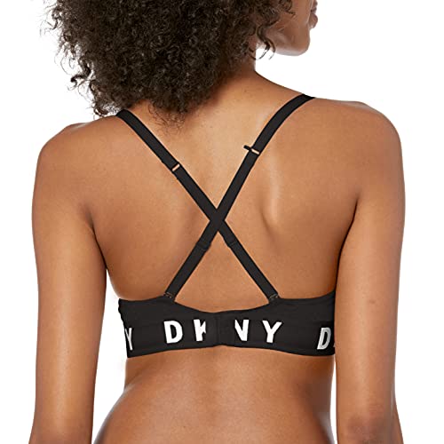 Dkny Women's Cozy Boyfriend Wirefree Pushup Bra, Black/White, Medium #TOP4