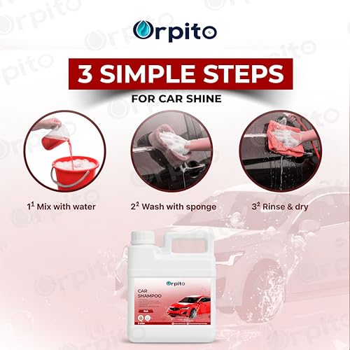 Image of Car Shampoo 5L Multi Fragrance | High Foam Car Wash Liquid | Deep Cleaning Formula | pH Neutral Paint Safe | Removes Dust & Grime | Glossy Finish Wash (1, RED)