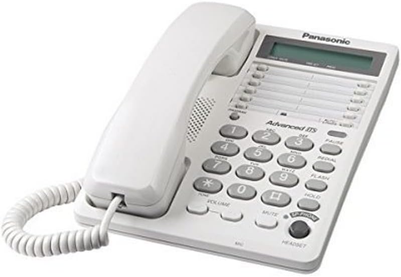 Panasonic KX-TS108W Corded Phone with Clock, White