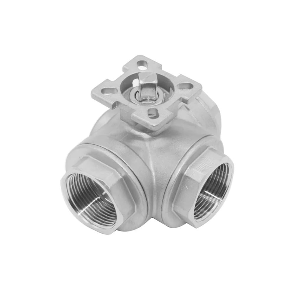 DN8/DN10/DN15/DN20/DN25 SS304 Stainless Steel High Platform Three-way Female Thread Ball Valve T/L Type(DN10,L Type)