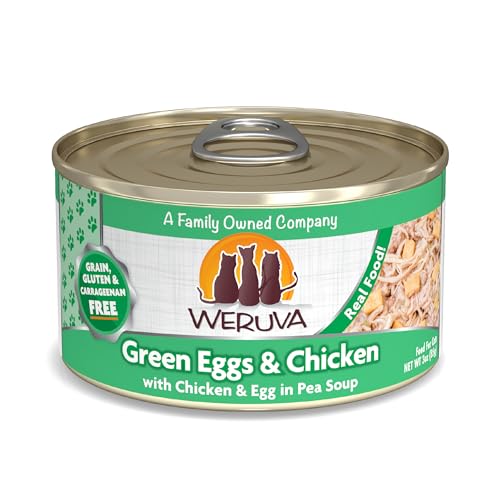 Weruva Classic Cat Food, Green Eggs & Chicken with Chicken Breast & Egg in Pea Soup, 3oz Can (Pack of 24)