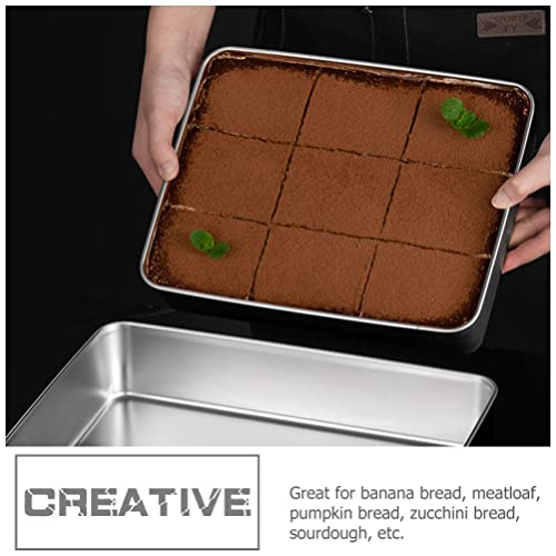 Upkoch Bread Pan Loaf Pan 4 Pcs Tiramisu Cake Pan Stainless Steel Baking Loaf Pans Square Baking Pan Metal Bakeware For Bread Meatloaf Cake Brownies Bread Pan Cupcake Pan #TOP6