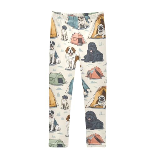 Tent Dog Puppy Girls Leggings Soft Stretch Workout Yoga Dance Pants for Kids Casual Tights
