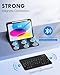 MoKo for iPad (A16) 11th Generation Case with Keyboard 11 inch 2025, iPad 10th Generation 10.9 inch Keyboard Case with Pencil Holder, Multi-Angle Detachable Bluetooth Keyboard, Notebook Black