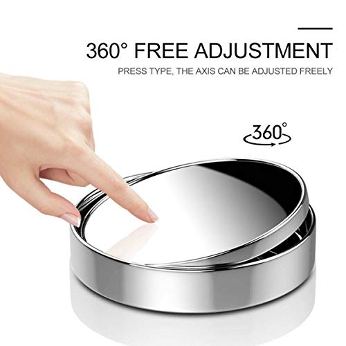 2 Pcs Blind Spot Mirrors, 2" Round Hd Glass Convex 360° Wide Angle Side Rear View Mirror With Abs Housing For Cars Suv And Trucks, Silver, Pack Of 2 #TOP1