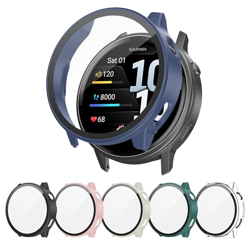 Tiorecime 6 Pack Case for Garmin Venu 4 45mm with Tempered Glass Screen Protector, Shockproof Hard PC Bumper Protective Cover Compatible with Garmin Venu 4 45mm by Tiorecime - Used condition - US$5.90