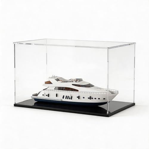 Image of Large Acrylic Display Case for Collectibles and Toys, Versatile Clear Acrylic Display Box with Black Base for Action Figures and Souvenirs, 14.5x11x11-inch