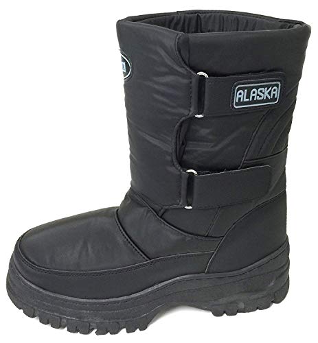 V-100 Alaska Men's Winter Boots Cold Weather Nylon Ski Warm Fur Lined Snow Shoes, Black (8 D(M) US, Black-2)
