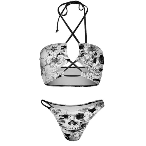 Women's Tie Knot Front Bandeau Bikini Set Swimsuit Bathing Suits4