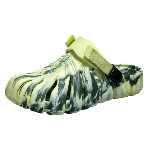 Variegated Monstera Shoes for Women and Men,Non-Slip Thick Sole Soft Pillow Slippers for Swimming Surfing,Quick Dry Breathable Slip On Garden Clogs Shoes Lightweight Waterproof Summer Beach Sandals