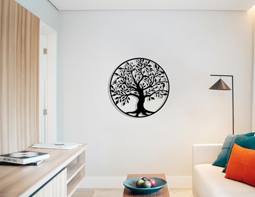 Décoration murale arbre de vie Monalu, sculpture en aluminium symbole de force et vie