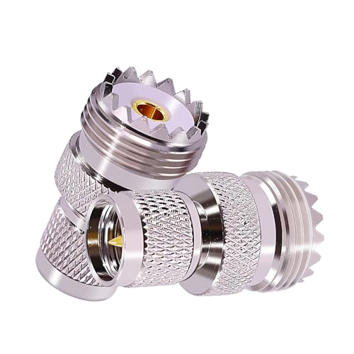 CNARIO Adaptadores UHF PL259 2Pcs Conector Macho a Hembra miniatura 1