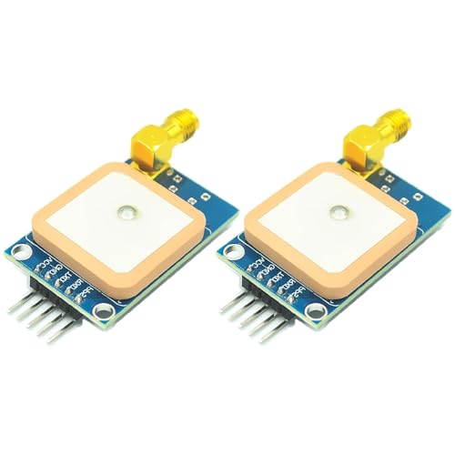 2 Packs Compatible with NEO-7M GPS Module with SMA Antenna Interface, 3.3V/5V TTL for Arduino/STM32/C51, 51 MCU Code Included (Replaces NEO-6M)