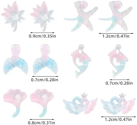 Mikovivi 6 Paia Orecchini in Plastica per Orecchie Sensibili, Resina Colorati Orecchini a Perno fiore per Donna Regalo di Gioielli