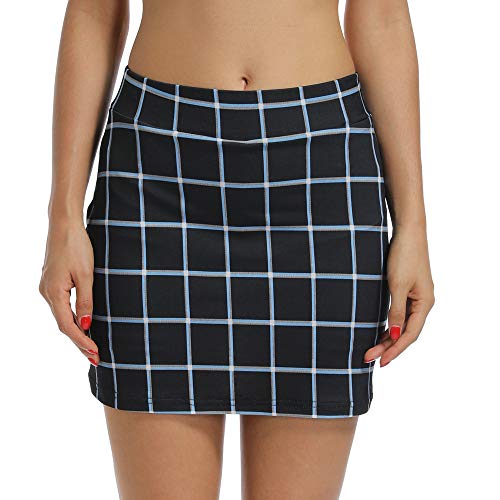 Jessie Kidden Women s Golf Skort Athletic Skort Skirt UPF 50+ Quick Dry Shorts Active Hiking (944 Blue Grid L)