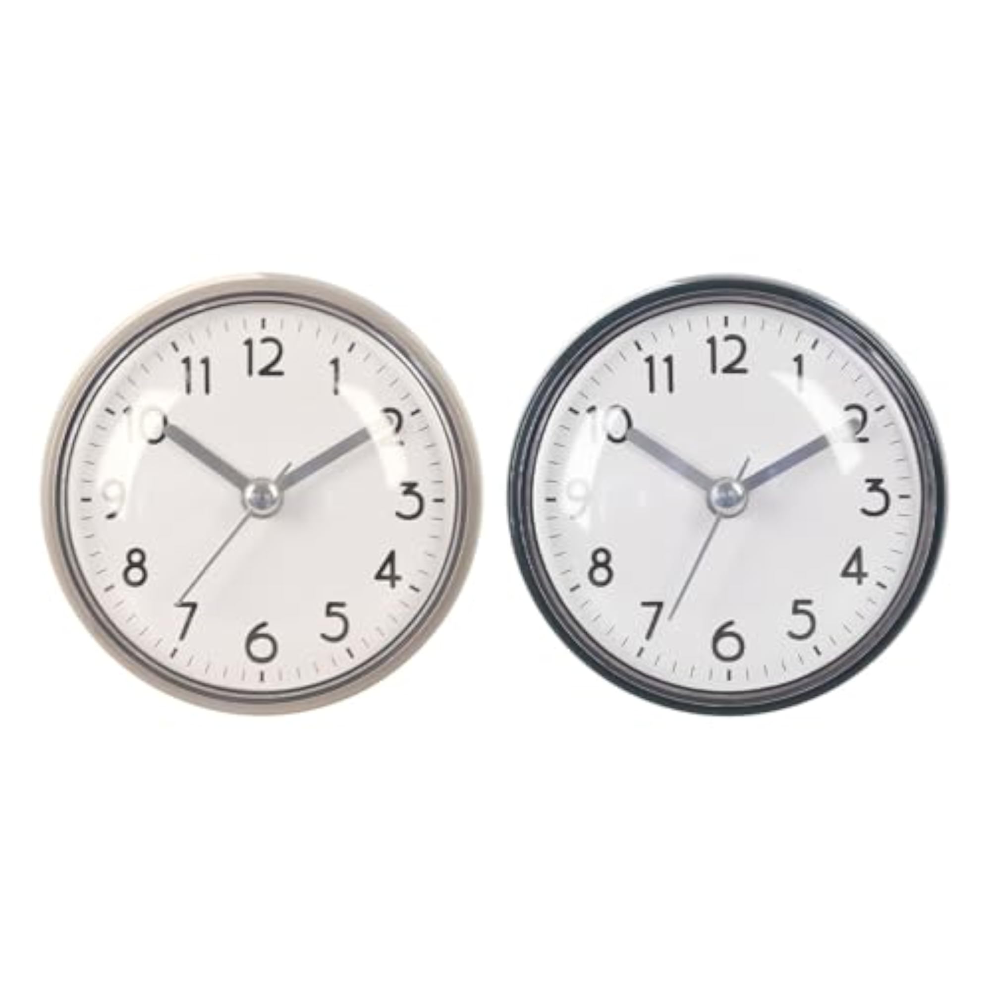 Waterproof Bathroom Clock Modern Shower Wall Clock, White and Gray