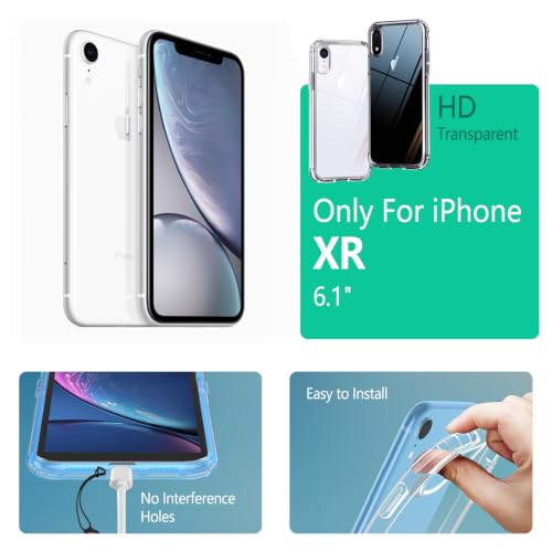 Image of ONES for iPhone XR Case Clear, [PC + TPU Hybrid][Military-Grade Drop Protection][Anti-Yellowing], Shockproof Silicone Hard Cover for iPhone XR, Transparent Slim Case