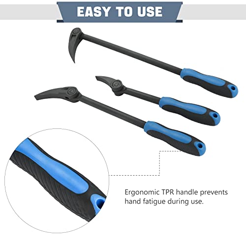Dasbet Adjustable Pry Bar, 3-Piece (8, 12, 16Inch) Heavy Duty 11-Point Indexing Pry Bar Automotive Pry Bar #TOP4