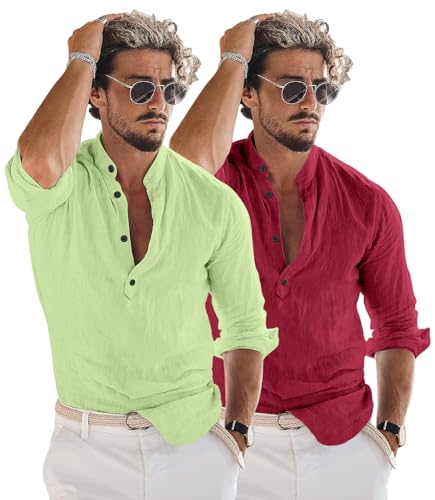 Image of Combo of Men Solid Cotton Blend Straight Kurta Shirt Pack of 2