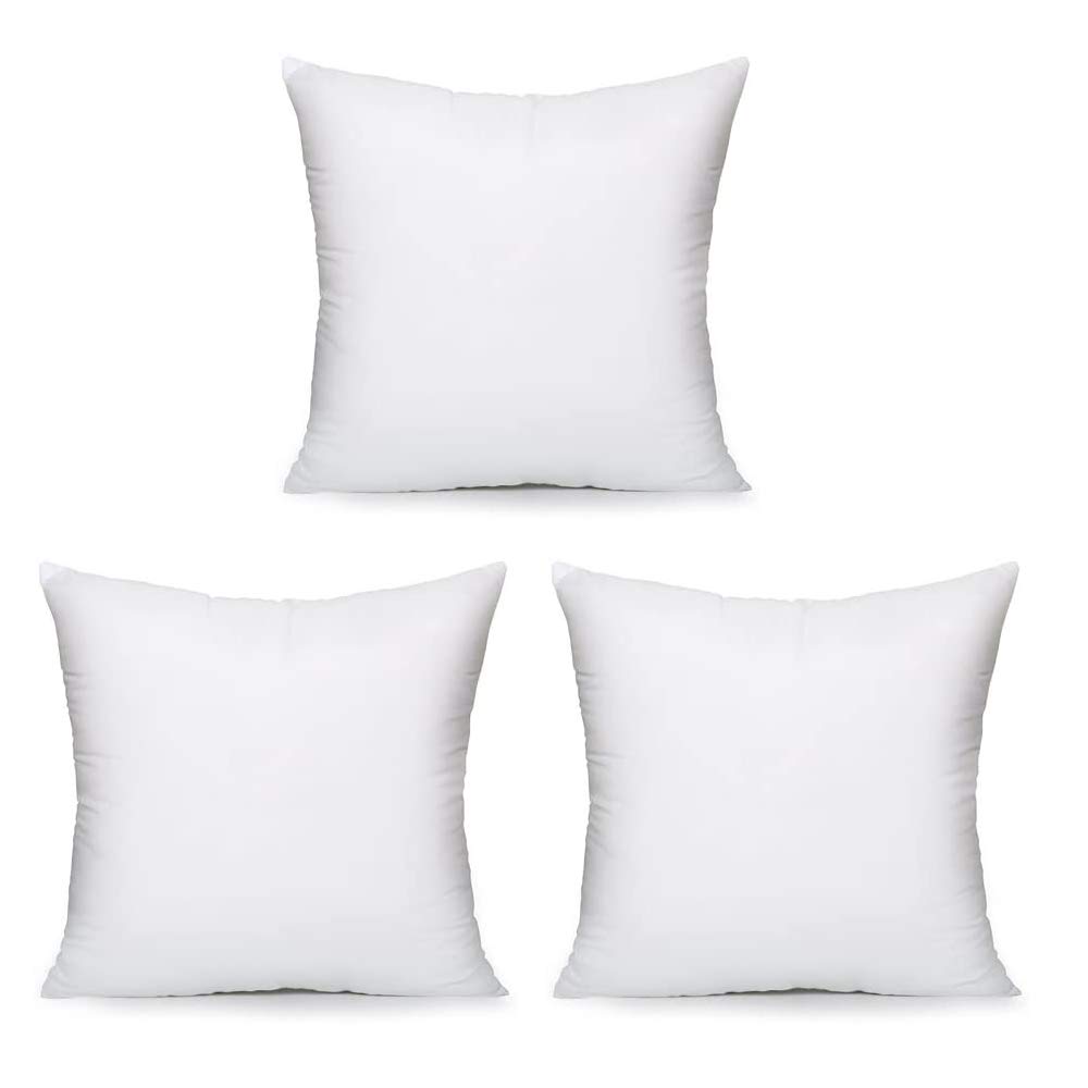 Iyan Soft Furnishing Luxury 16" x 16" - 3 Packs - Cushion Pads with Bounce Back Polyester Sham Square Hollow Fibre Standard/White – MADE IN UK