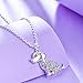 luomart Girls Cat Birthstone Necklaces Jewelry,Silver Plated Kitty Dog Pendant Gifts Set for Women Boys Men (Silver Mix Beagle)
