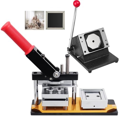 DIY Photo Refrigerator Sticker Magnet Press Kit, Includes Paper Cutter and 100pcs Materials for Custom Fridge Magnets Creation-Machine+100pcs(Cardboard)
