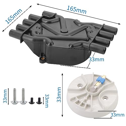Tektall V8 Distributor Cap and Rotor kit for Mercruiser and Volvo Penta 5.0, 5.7, 6.2 Engines, 350 MAG MPI 5.0 5.7 GXI GI - 898253T29, 8M0060495, 3858975, 3858977, 18-5247, 8M0061335