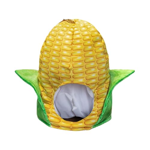 WUUISDNX Sombrero de fiesta de dibujos animados, tocado maíz, suave y cómodo, accesorio disfraces para adultos y niños, divertido, transpirable, para disfrazarse mujeres y hombres.